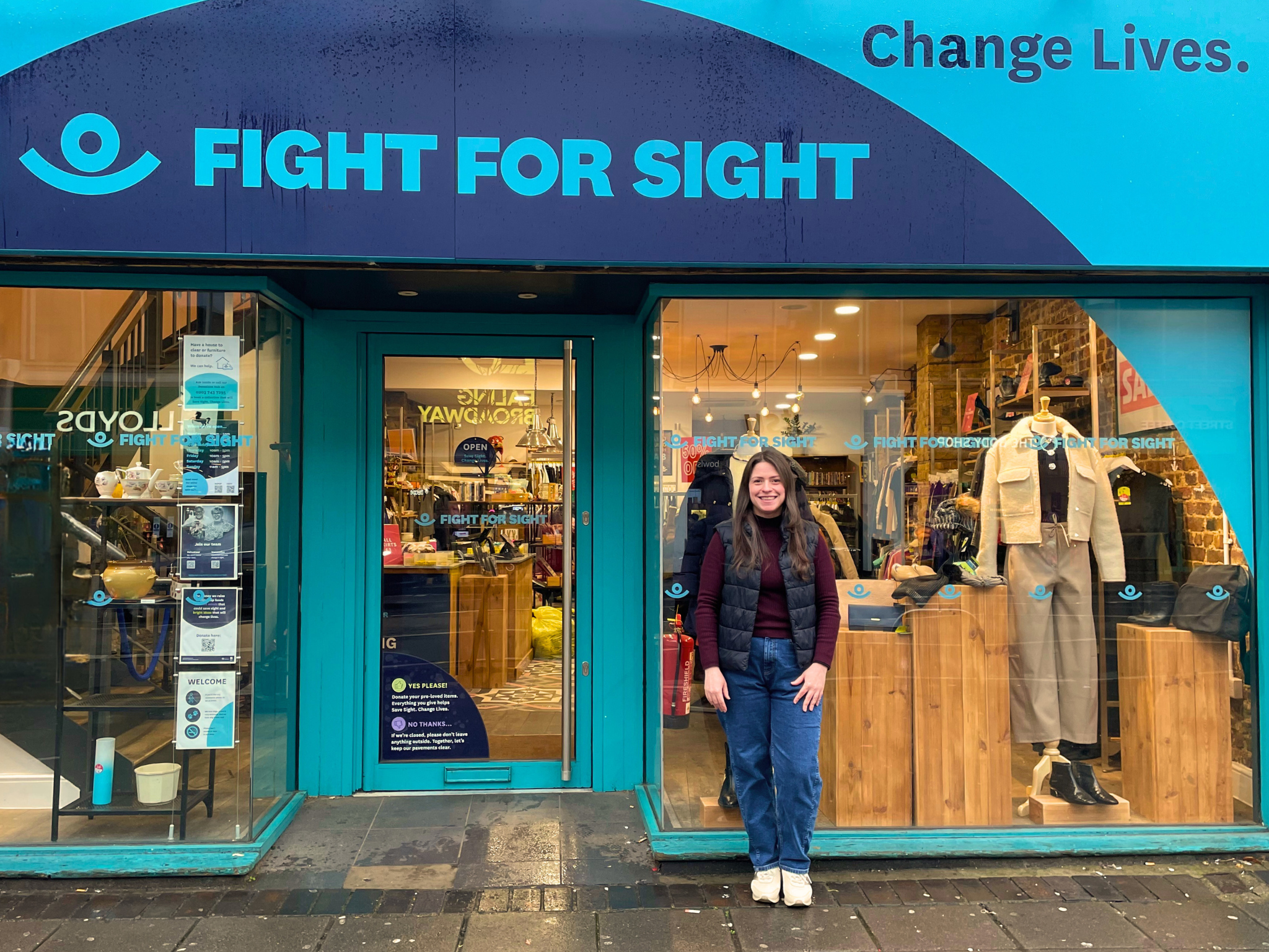 Fight for Sight Ealing with charity shop manager Sophia 