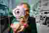 Prof Baljean Dhillon Scone Project Image Credit Andrew Perry. The Professor's face is part obscured by a 3D model of an eye.