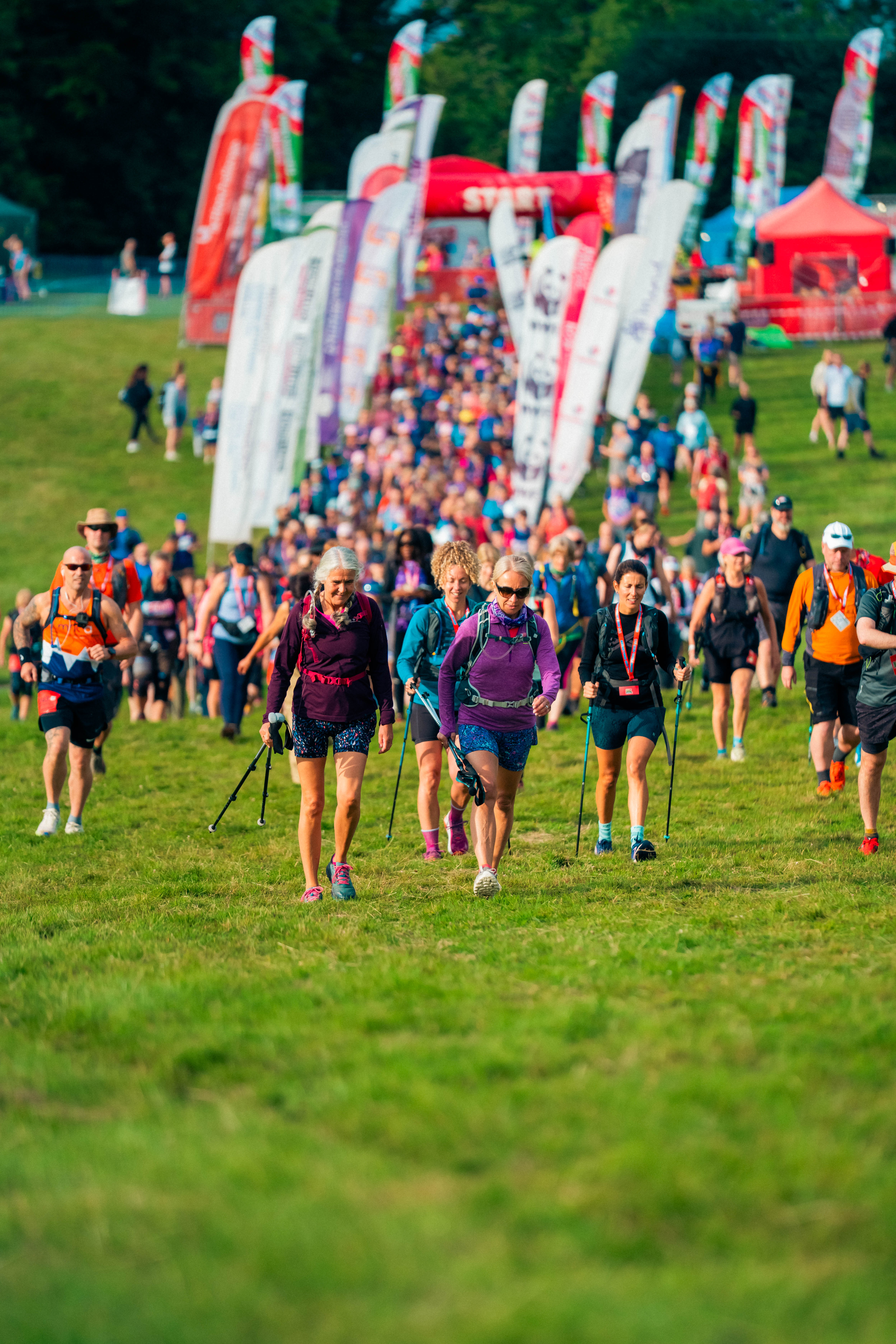 Hundreds of people taking part in the Peak District Ultra Challenge after having recently crossed the start line