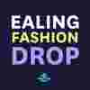 Ealing Fashion Drop brought to you by Fight for Sight - bright lime, lilac and white letters on a navy background