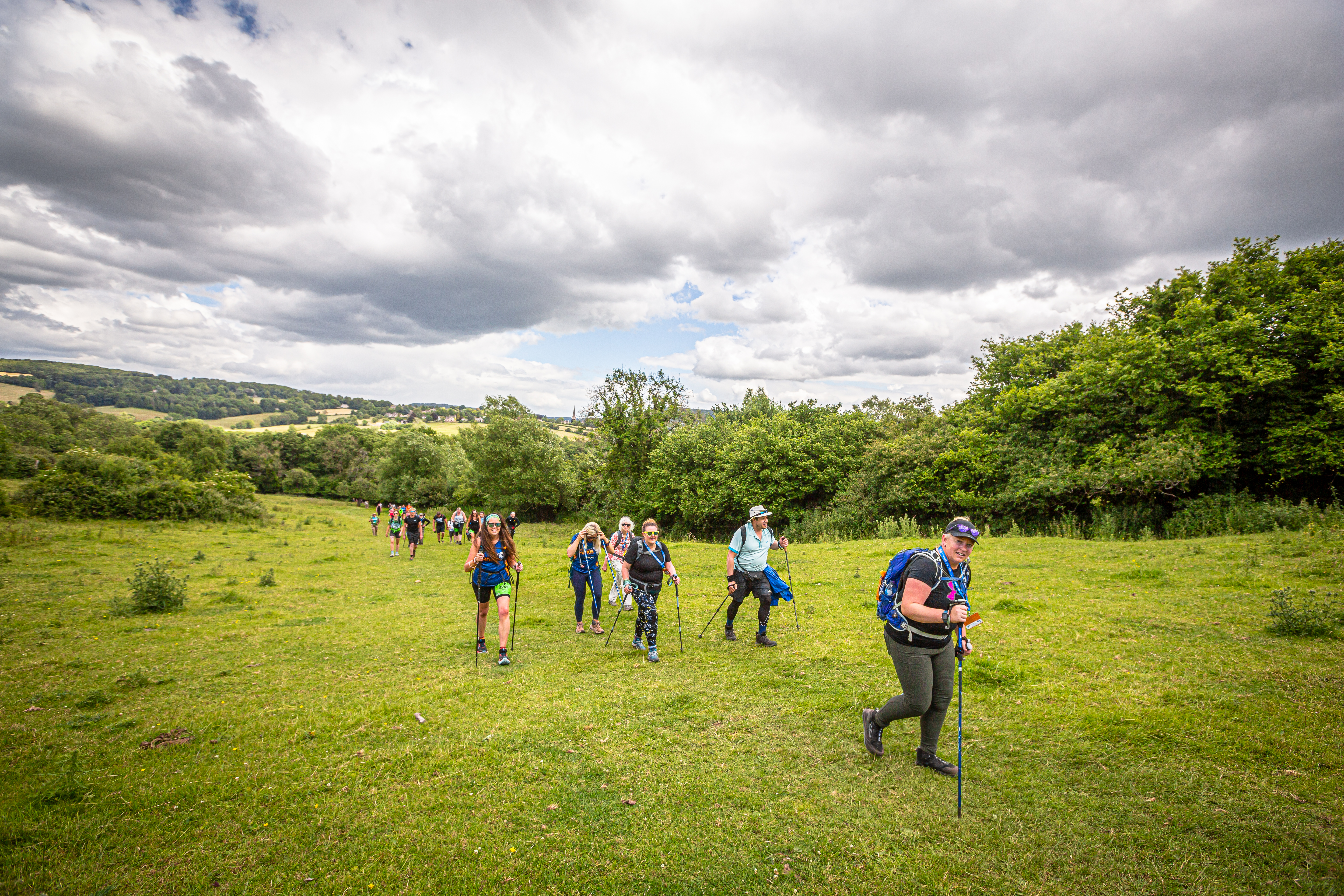 Walkers taking part in the Cotswold Way Challenge