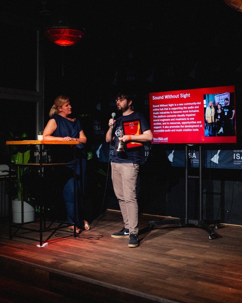 Sound without sight receiving their award