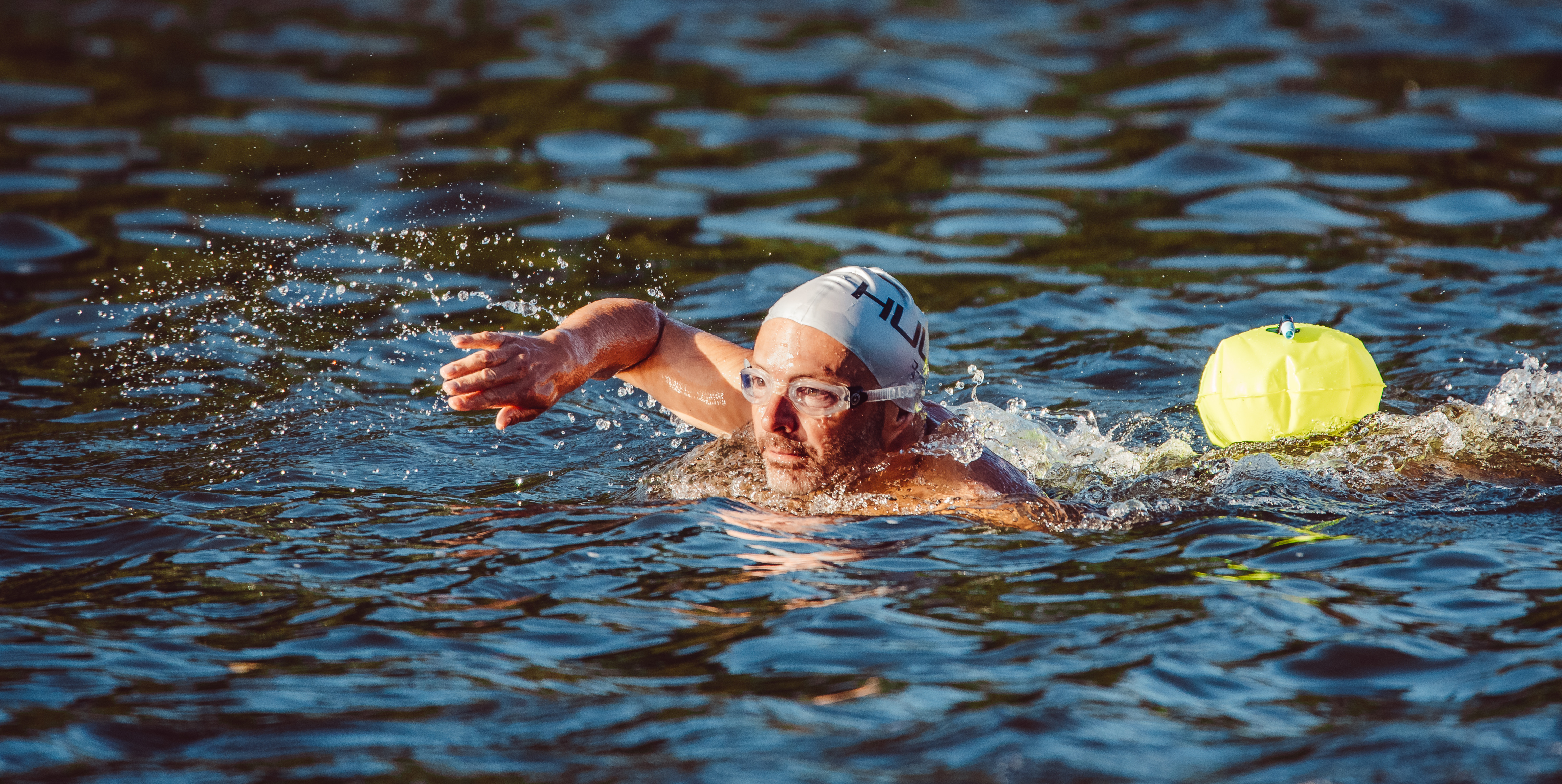 A swimmer taking part in the Swim Serpentine race