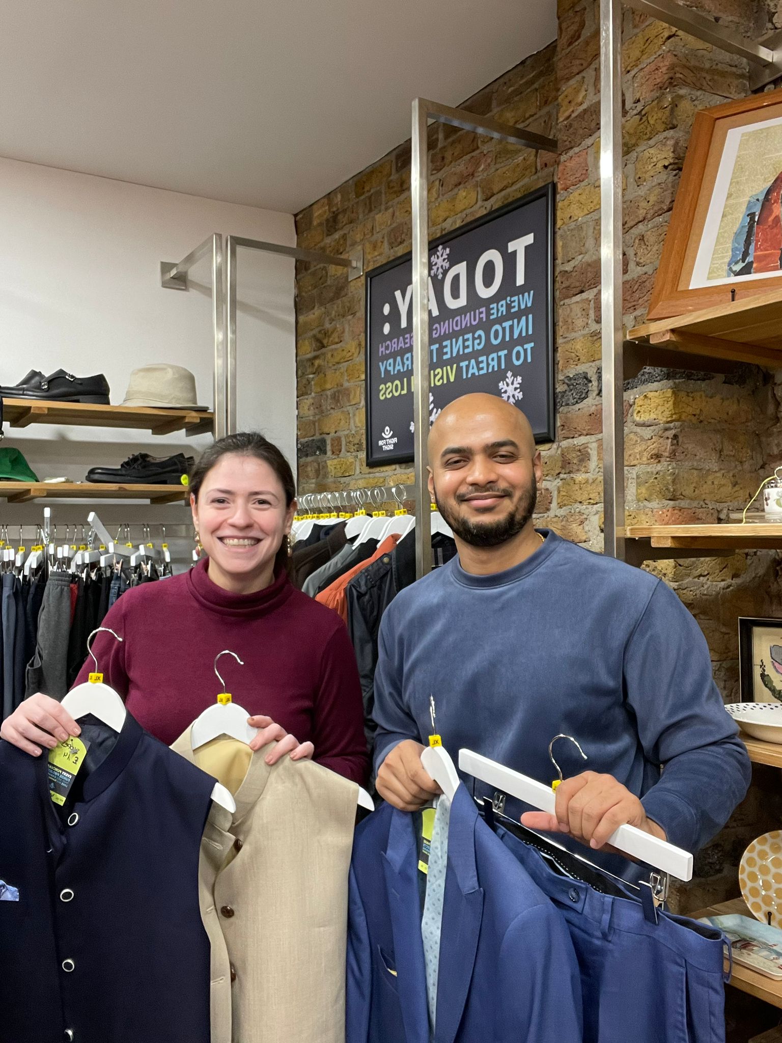 Ealing volunteer Joy with our Fight for Sight charity shop manager Sophia