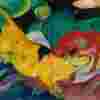 Franz Marc's yellow cow, a beautiful painting of a cow against a colourful background